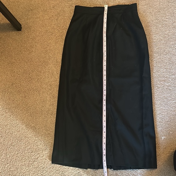 Eacada vintage wool black pleated midi pencil skirt. Sz36 - Picture 9 of 10